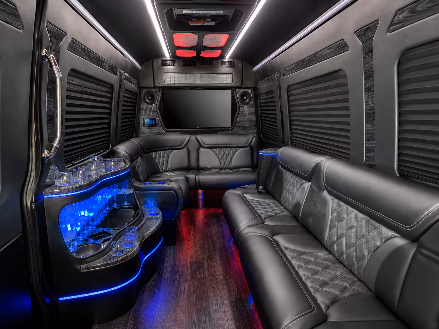 santa maria 18 passenger party bus interior