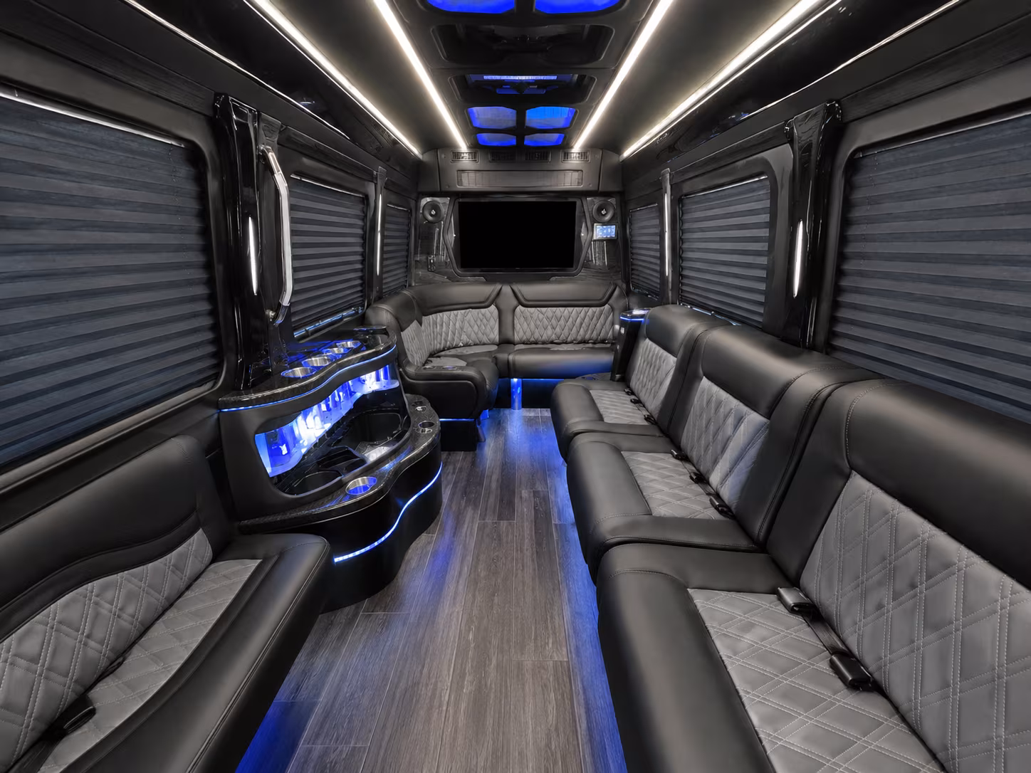 santa maria 30 passenger party bus inside