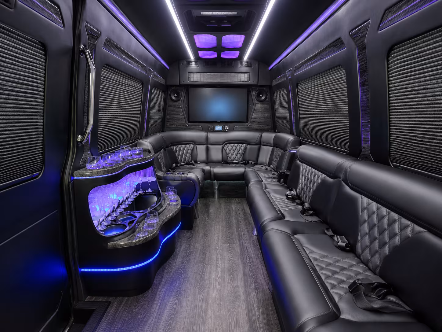 santa maria 30 passenger party bus interior